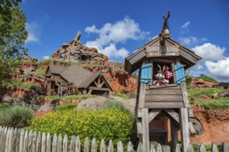 Splash Mountain log ride attraction in the Frontierland area of Magic Kingdom at Walt Disney World,