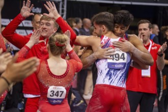 EnBW DTB-Pokal Stuttgart 2025, Mixed Cup***Picture: Great joy for the USA team after the victory