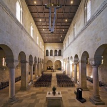 Interior view with nave, Collegiate Church of St Servatius, UNESCO World Heritage Site,