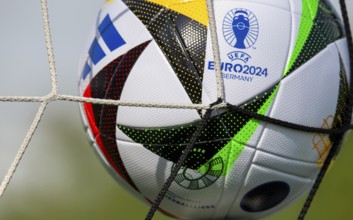 Symbolic image UEFA-EURO 2024: Close-up of the official match ball for the 2024 European Football