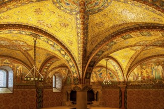 Glass mosaics of the Elisabeth Bower, medieval woman's chamber in the Wartburg in Eisenach,