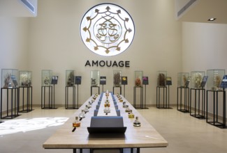 Showroom in the royal perfume factory Amouage, Muscat, Oman, Asia