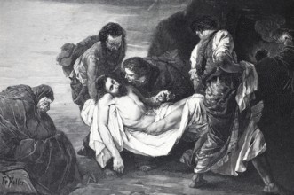 The Entombment of Christ, a type of image from Western Christian iconography, by Friedrich Keller,