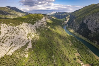 View of the Cetina Gorge with the River Cetina near Omis, Croatia, Europe