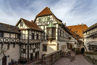 Bailiwick with the Nuremberg Oriel, Wartburg Castle, UNESCO World Heritage Site in Eisenach,