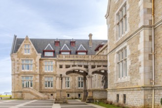 Beautiful architecture in the Magdalena palace in the city of Santander, Spain, Europe
