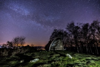 Milky way in the beautiful hermitage of Agiña, Navarra