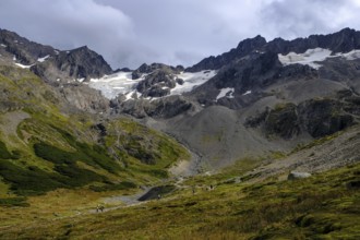 Ushuaia, Tierra del Fuego, Argentina, hiking trail to the Martial glacier on Cerro Martial,