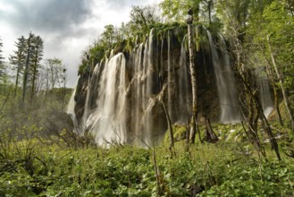 The Veliki Prstavac waterfall in Plitvice Lakes National Park, Croatia, Europe