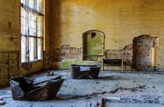 Interior view, former Alpine house on the historic site of the tuberculosis sanatorium in Beelitz,