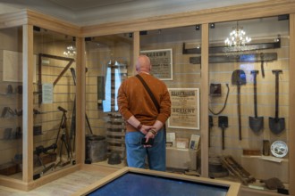 Visitor in the First World War One Memorial Museum Passchendaele 1917 about the Third Battle of