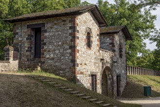 East gate Porta Pricipalis Sinistra, side gate, Roman fort Saalburg, reconstructed cohort fort,