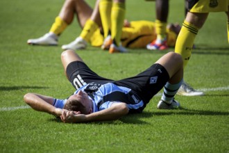 Football 3rd division, season 2024/25, matchday 4: Waldhof Mannheim against 1. FC Saarbrücken.