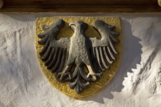 Imperial eagle on the town hall, heraldic animal of the town of Goslar, Old Town, UNESCO World