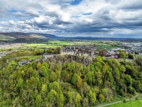 Stirling Castle from a drone, Stirling, Scotland, England, United Kingdom, Europe