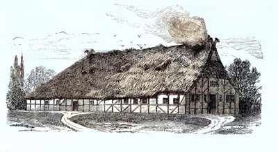Old Saxon farmhouse, Saxony, Deutschland, 1870 / Altsächsisches Bauernhaus, Sachsen, 1870,