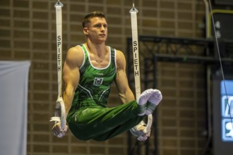 Olympic qualification in apparatus gymnastics in Rüsselsheim Picture: Lukas Dauser on the rings