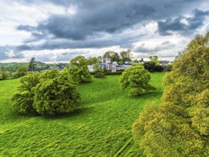 The Priory from a drone, Abbotskerswell Priory, Retirement Village, Abbotskerswell, Newton Abbot,