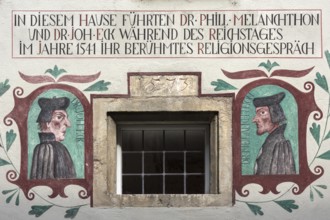 Melanchthon Eck 1541 mural at today's Bavarian Administrative Court, Regensburg, Upper Palatinate,
