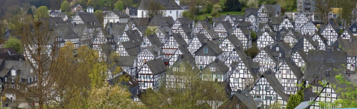 Panoramic view of the historic old town, Alter Flecken, 17th century, Freudenberg, North