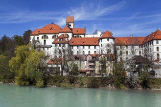 Sankt Mang and Lech Monastery, Füssen, Ostallgäu, Allgäu, Swabia, Bavaria, Germany, Europe