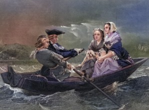 Lady Harriet Ackland on way to visit camp of General Gates After Alonzo Chappel from Life and Times
