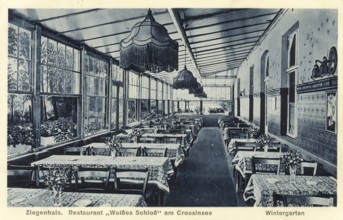 Historical postcard, picture postcard, Restaurant White Castle at Crossinsee, Bad Ziegenhals, Upper