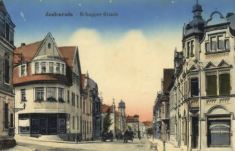 Historical postcard, picture postcard, Zeulenroda, Thuringia, Germany, digitally enhanced