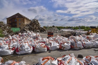 Demolition work on a former barracks, Augsburg, Bavaria, Germany, Europe
