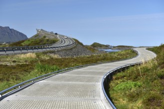 Footbridge on the Atlantic Road, Storseisund Bridge in Norway