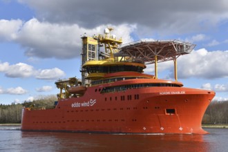 Offshore supply vessel NORDRI ENABLER in the Kiel Canal, Kiel Canal, Kiel Canal,