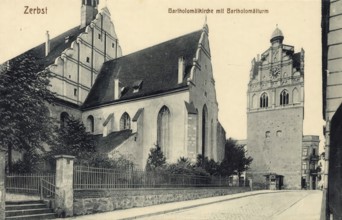 Historical postcard, picture postcard, Zerbst, Saxony-Anhalt, Germany, digitally enhanced