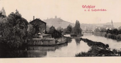 Historical postcard, picture postcard, Wetzlar an der Lahn, Hesse, Germany, digitally enhanced