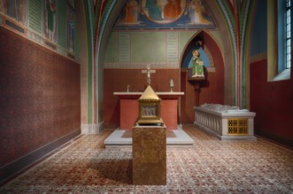 Interior view of the Konradi Chapel, painted by the Beuron School of Art in 1876, Cathedral of Our