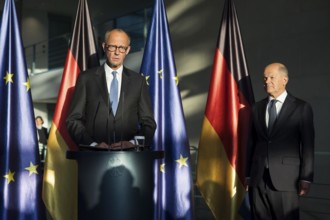 Handover of office from Olaf Scholz (SPD), former Federal Chancellor, to Friedrich Merz (CDU),