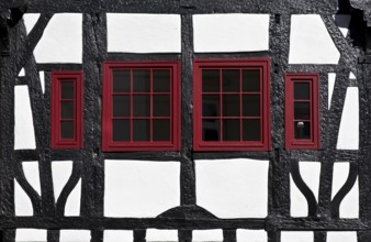 Half-timbered house, detail, Steinheim, Hanau, Hesse, Germany, Europe