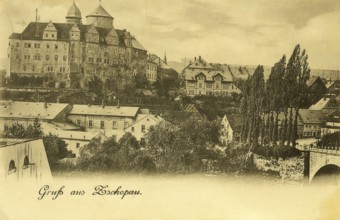 Historical postcard, picture postcard, Zschopau, Saxony, Germany, digitally enhanced reproduction