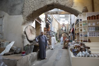 Souk or Soug or market in the old town of Nizwa, ad-Dachiliyya region, Oman, Asia