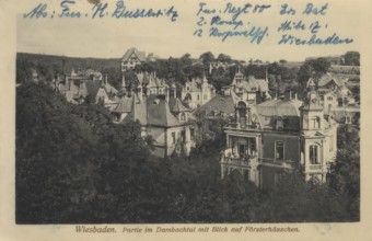 Historic postcard, picture postcard, Partie im Dambachtal, Försterhäuschen, Wiesbaden, Hesse,