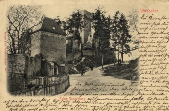 Historical postcard, picture postcard, Sonnenberg near Wiesbaden, Hesse, Germany, digitally
