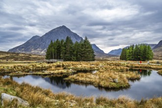 Buachaille Etive Mòr or The Buachaille, Glen Etive, Highlands, Scotland, United Kingdom, Europe