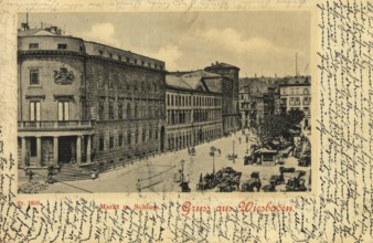 Historical postcard, picture postcard, Wiesbaden, Hesse, Germany, digitally enhanced reproduction