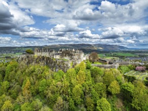 Stirling Castle from a drone, Stirling, Scotland, England, United Kingdom, Europe