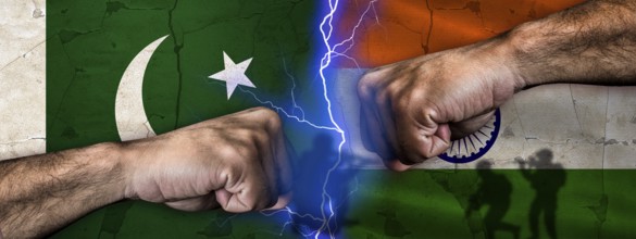 Pakistan vs India conflict and political tension. War between Pakistan vs India concept