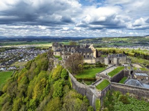 Stirling Castle from a drone, Stirling, Scotland, England, United Kingdom, Europe