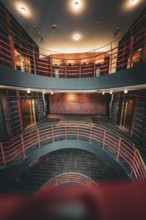 Modern multi-storey staircase with industrial flair and warm lighting, SPRINKENHOF, Hamburg,