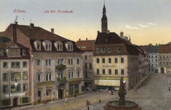 Historical postcard, picture postcard, Zittau, Saxony, Germany, digitally enhanced reproduction of