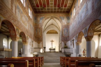 Interior, Nave, Wall painting, Ceiling painting, Choir, Altar, Parish Church of St George,