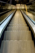 Escalator photographed from top to bottom, international