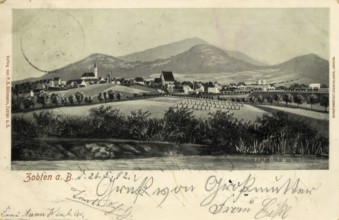 Historical postcard, picture postcard, Zopten a.B., Thuringia, Germany, digitally enhanced